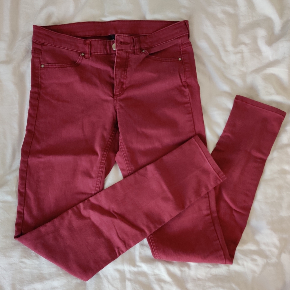H&M Burgandy Skinny Jeans